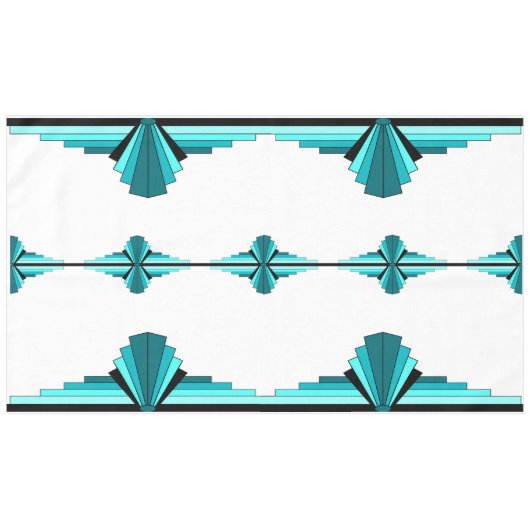 Art Deko Elemente in aquamariner grüner Tablette Tischdecke (Vorderseite (Horizontal))