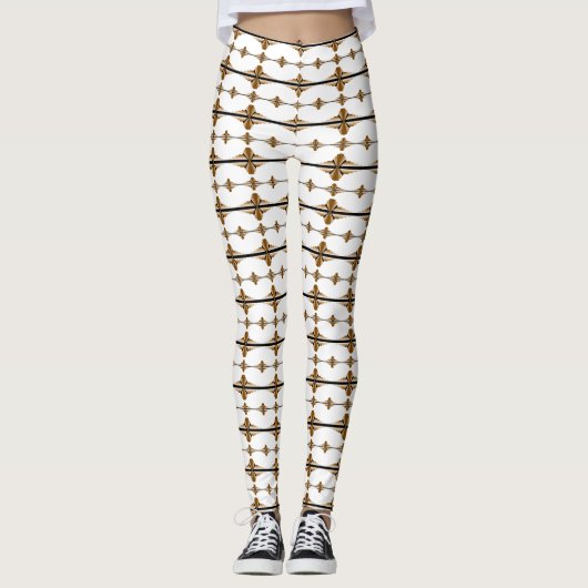 Art Deko Elemente in Bräunung Leggings (Vorderseite)