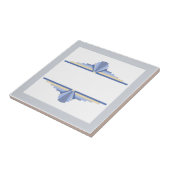Art Deko Elemente in Creme & Asche Blau Fliese (Seite)
