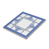 Art Deko Elemente in Creme & Asche Blau Fliese (Seite)