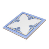 Art Deko Elemente in Creme & Asche Blau Fliese (Seite)