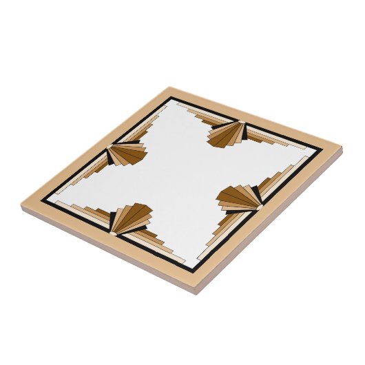 Art Deko-Elemente in Dunkel- und Hellbraun Fliese (Seite)