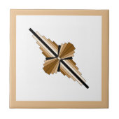 Art Deko-Elemente in Dunkel- und Hellbraun Fliese (Vorderseite)