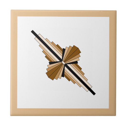 Art Deko-Elemente in Dunkel- und Hellbraun Fliese (Vorderseite)