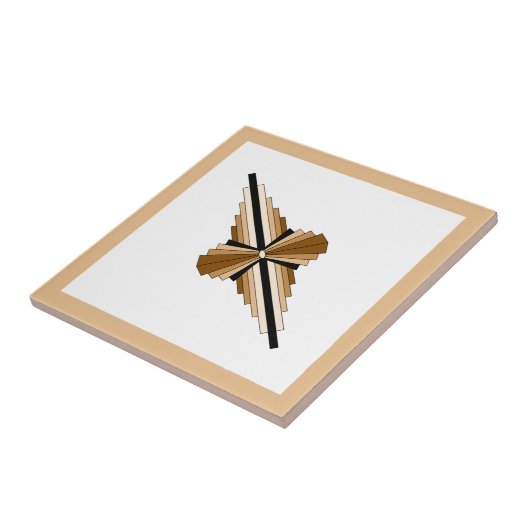 Art Deko-Elemente in Dunkel- und Hellbraun Fliese (Seite)