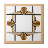 Art Deko-Elemente in Dunkel- und Hellbraun Fliese (Vorderseite)