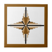 Art Deko-Elemente in Dunkel- und Hellbraun Fliese (Vorderseite)