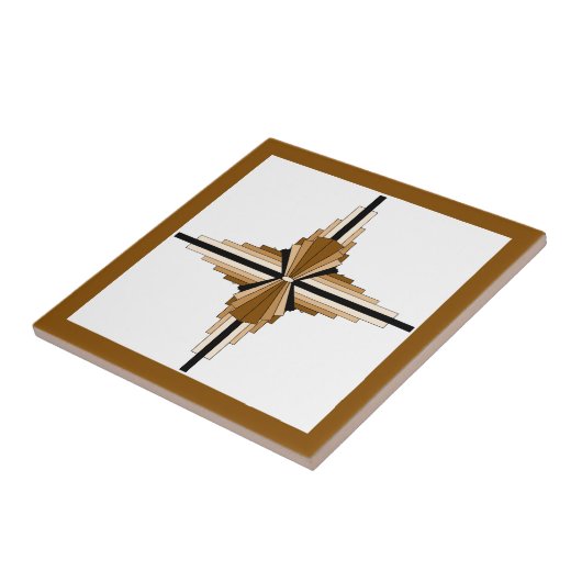 Art Deko-Elemente in Dunkel- und Hellbraun Fliese (Seite)