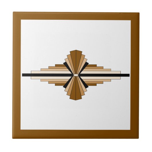 Art Deko-Elemente in Dunkel- und Hellbraun Fliese (Vorderseite)