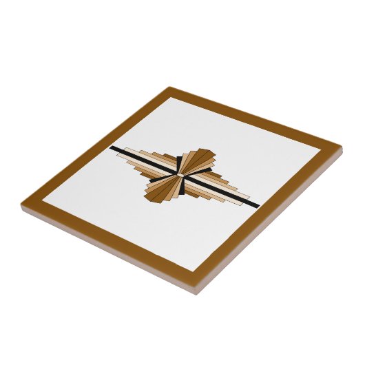 Art Deko-Elemente in Dunkel- und Hellbraun Fliese (Seite)