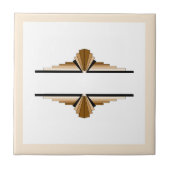 Art Deko-Elemente in Dunkel- und Hellbraun Fliese (Vorderseite)