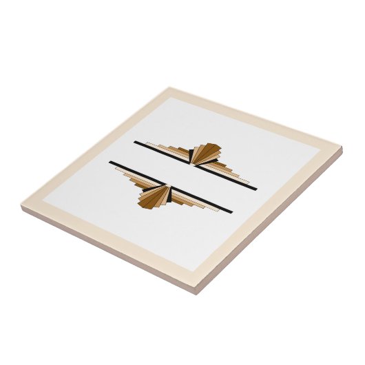 Art Deko-Elemente in Dunkel- und Hellbraun Fliese (Seite)