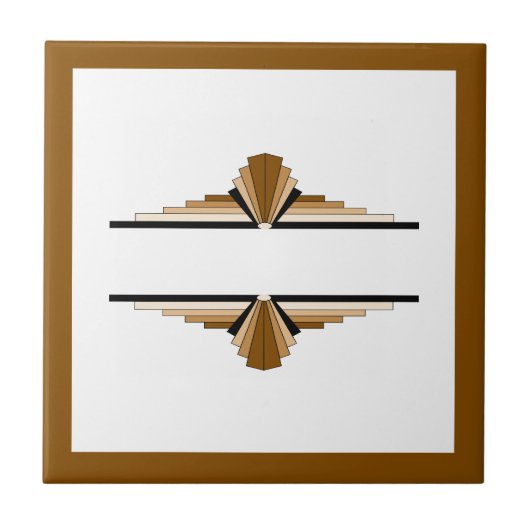 Art Deko-Elemente in Dunkel- und Hellbraun Fliese (Vorderseite)