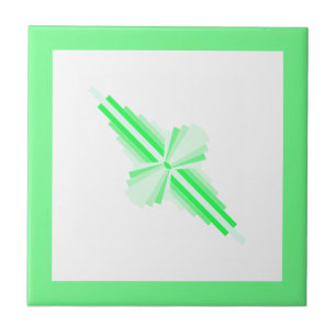 Art Deko Elemente in fluor aquamarin grün Fliese