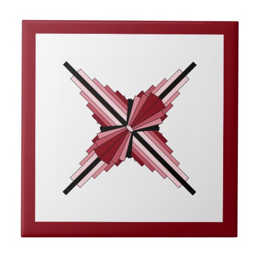 Art Deko Elemente in Himbeere & Rosa Fliese (Vorderseite)