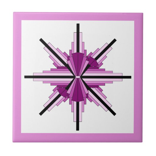 Art Deko Elemente in Himbeere & Rosa Fliese (Vorderseite)