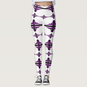 Art Deko-Elemente in Leggings mit dunklem Pflaum