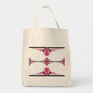 Art Deko Elemente in pastellfarbener Rose rosa Tragetasche
