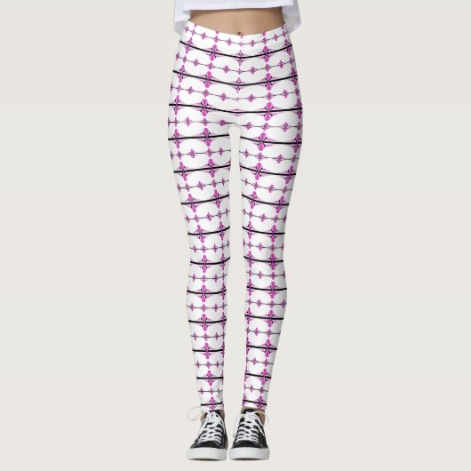 Art Deko Elemente in Pastellrosa Leggings (Vorderseite)