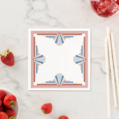 Art Deko Elemente in Rose gold & blau12h Serviette (Beispiel)