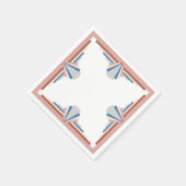 Art Deko Elemente in Rose gold & blau12h Serviette (Ecke)