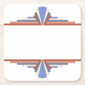 Art Deko Elemente in Rose gold & blau 10d Rechteckiger Pappuntersetzer (Vorderseite)