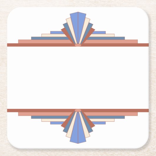 Art Deko Elemente in Rose gold & blau 10d Rechteckiger Pappuntersetzer (Vorderseite)