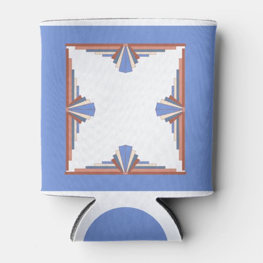 Art Deko Elemente in Rose Gold & Blau Dosenkühler (Vorderseite)