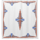 Art Deko Elemente in Rose Gold & Blau Duschvorhang (Vorderseite)