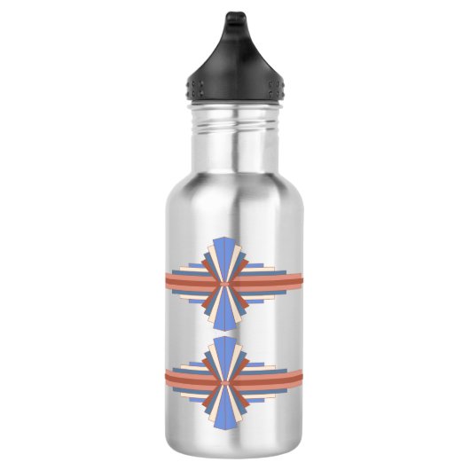 Art Deko Elemente in Rose Gold & Blau Edelstahlflasche (Rechts)