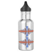Art Deko Elemente in Rose Gold & Blau Edelstahlflasche (Links)