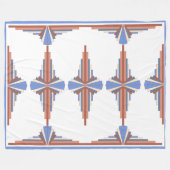 Art Deko Elemente in Rose Gold & Blau Fleecedecke (Vorderseite (Horizontal))