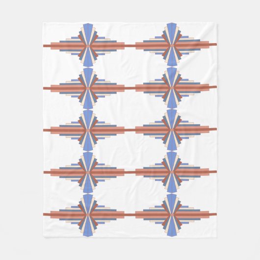 Art Deko Elemente in Rose Gold & Blau Fleecedecke (Vorderseite)