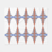 Art Deko Elemente in Rose Gold & Blau Fleecedecke (Vorderseite (Horizontal))