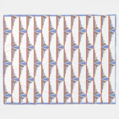 Art Deko Elemente in Rose Gold & Blau Fleecedecke (Vorderseite (Horizontal))