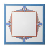 Art Deko Elemente in Rose Gold & Blau Fliese (Vorderseite)