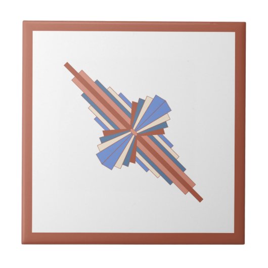 Art Deko Elemente in Rose Gold & Blau Fliese (Vorderseite)