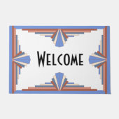 Art Deko Elemente in Rose Gold & Blau Fußmatte (Vorderseite)