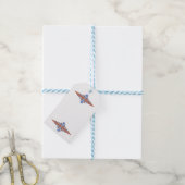 Art Deko Elemente in Rose Gold & Blau Geschenkanhänger (Mit Garn)