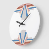 Art Deko Elemente in Rose Gold, Blau & Grau03 Große Wanduhr (Winkel)