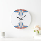 Art Deko Elemente in Rose Gold, Blau & Grau03 Große Wanduhr (Zuhause)