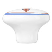 Art Deko Elemente in Rose Gold & Blau Keramikknauf (Seitenansicht)