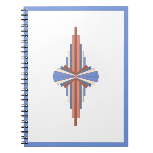 Art Deko Elemente in Rose Gold & Blau Notizblock (Vorderseite)