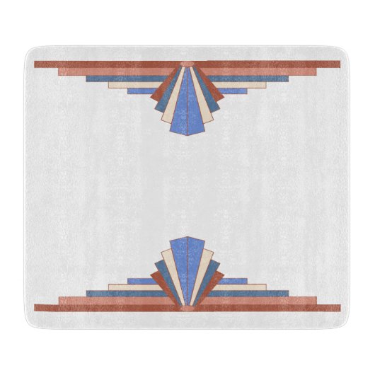 Art Deko Elemente in Rose Gold & Blau Schneidebrett (Vorderseite)