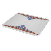 Art Deko Elemente in Rose Gold & Blau Schneidebrett (Ecke)