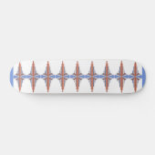 Art Deko Elemente in Rose Gold & Blau Skateboard (Horizontal)