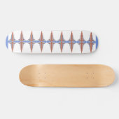 Art Deko Elemente in Rose Gold & Blau Skateboard (Horizontal)