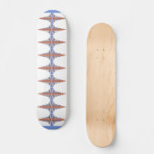 Art Deko Elemente in Rose Gold & Blau Skateboard (Vorderseite)