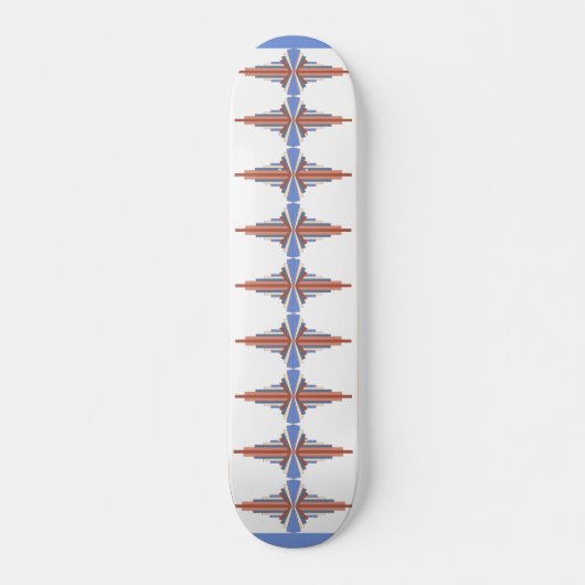 Art Deko Elemente in Rose Gold & Blau Skateboard (Vorne)