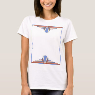 Art Deko Elemente in Rose Gold & Blau T-Shirt
